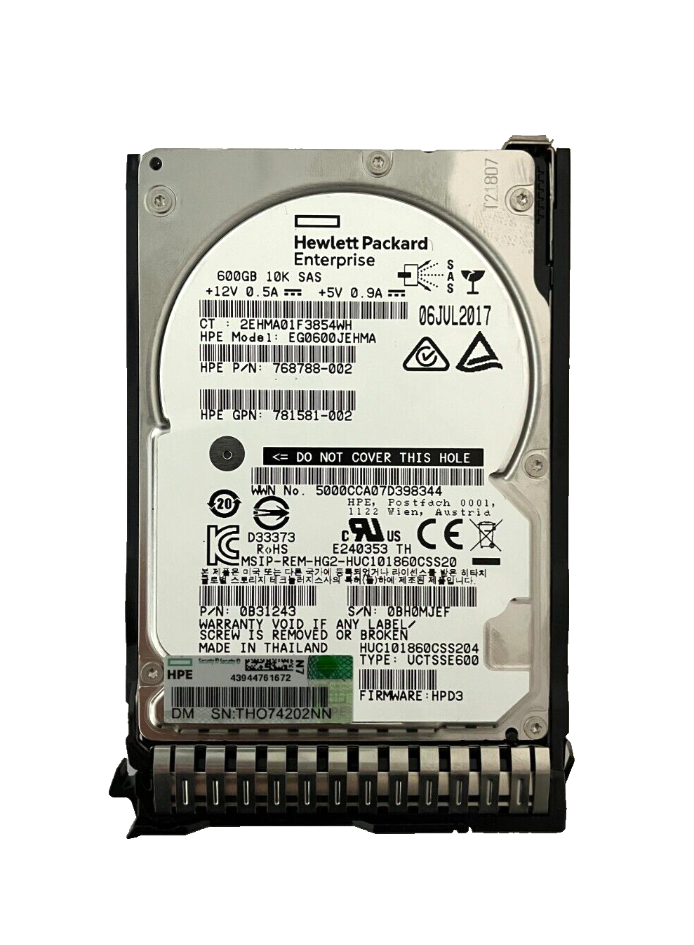 HPE EG0600JEHMA HDD 600GB SAS 12Gb/s 2.5 HPE EG0600JEHMA HDD 600GB SAS 12Gb/s 2.5