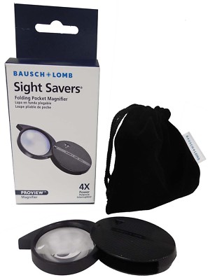 Folding Pocket Coin Magnifier 4X By Bausch & Lomb Top Quality Lens Free Shipping