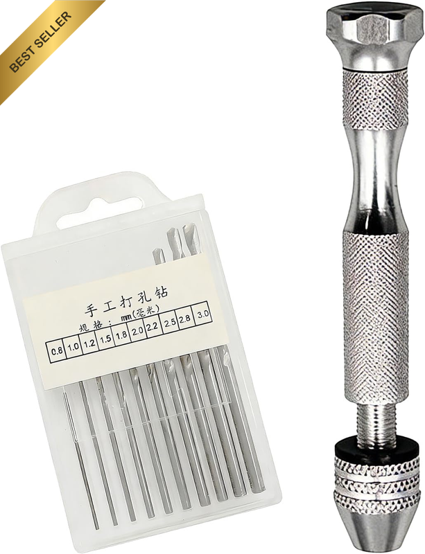 Hand Drill Kit - Pin Vice Mini Drill Set Holds 0.8-3Mm Twist Bits for Resin Cast