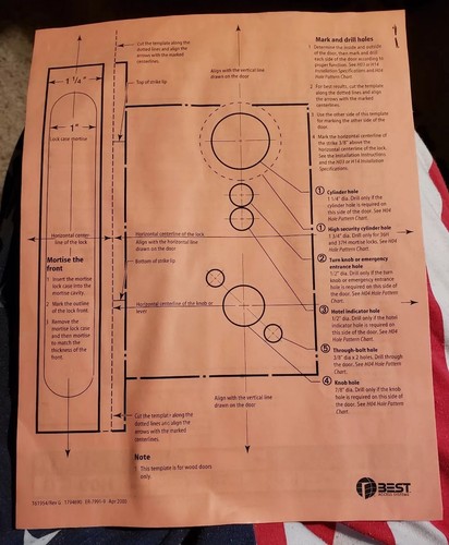 Best Mortise Latch Lock Anti-Ligature 30H Series Door Handle RH A4L-AML2