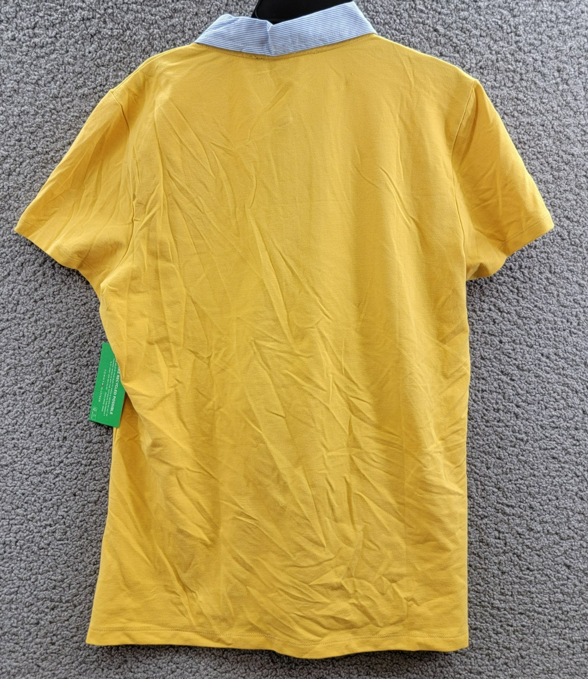 Tommy Hilfiger Striped-Collar Polo Shirt Women's L Deep Maize Short Sleeve - Picture 12 of 16