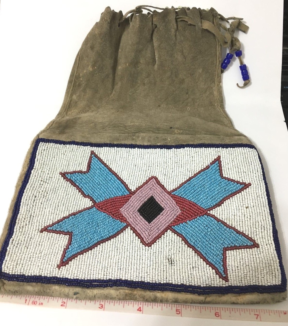 indian beaded bag, very old,