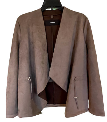 VERO MODA FAUX SUEDE LS BLAZER WOMENS SIZE US 2 BROWN NEW