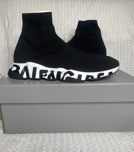 ●送料込●BALENCIAGA●SPEED GRAFFITI スニーカー Balenciaga Men's Speed LT Graffiti Knit Sneaker Sz 12 (EU 45