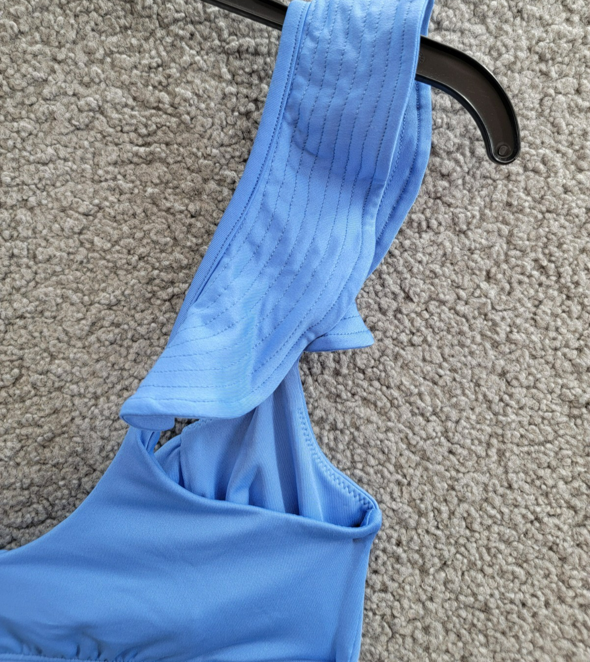 Peixoto Amara Bikini Top Women's L Lazuli Blue Knot Front Ruffle Sleeve Pullover - Picture 13 of 18