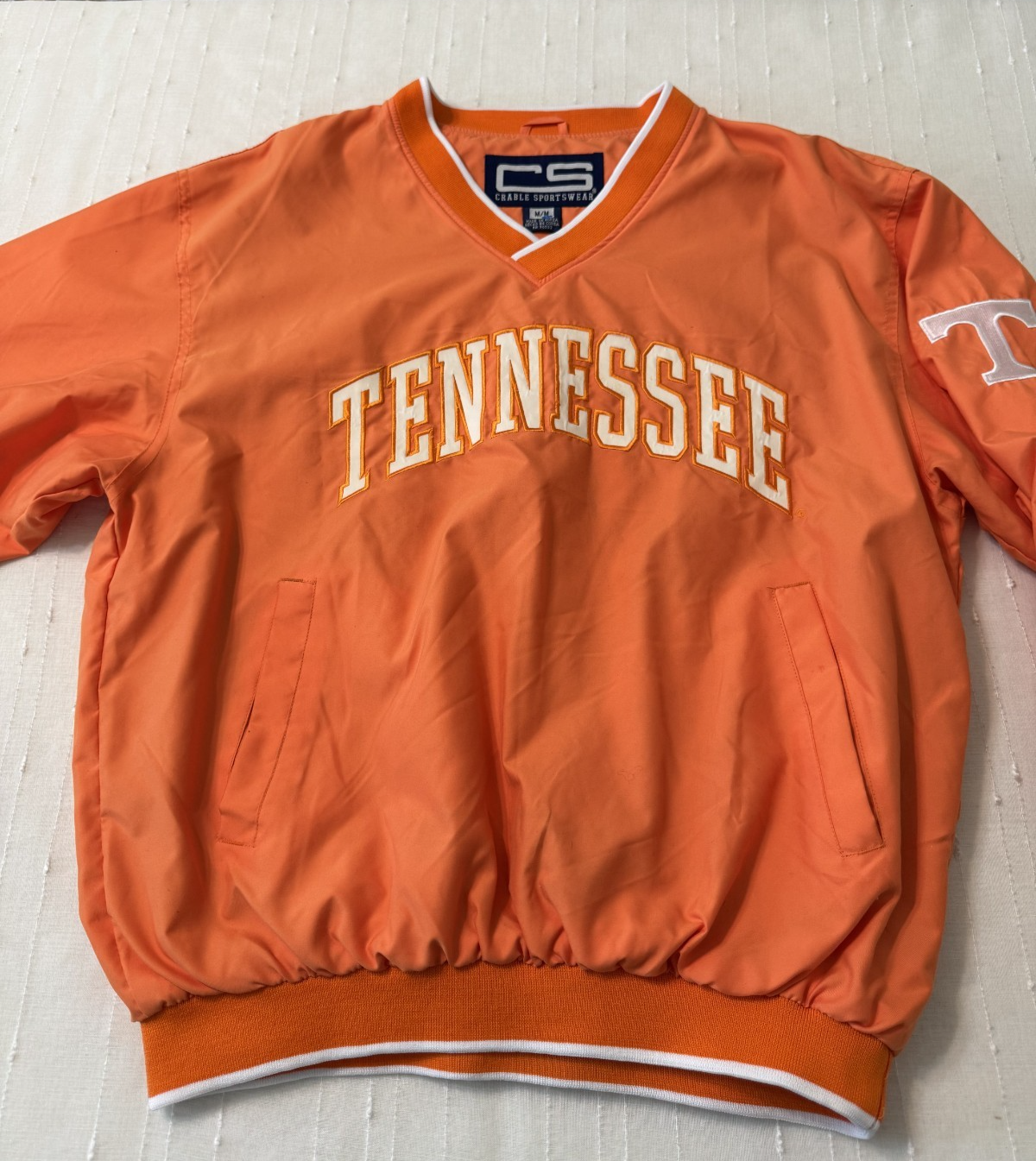Tennessee Vols Pullover Jacket Orange Raised Letters Crable
