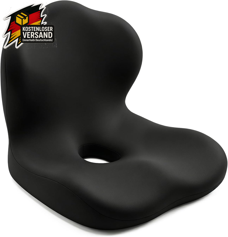 Ergonomisches Sitzkissen mit Rückenstütze für Büro Auto & Gaming, Memory Foam
