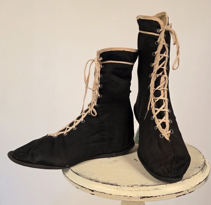 VICTORIAN 19TH C BLACK BATHING SHOES FOR SWIMSUIT SWIM WEAR | eBay