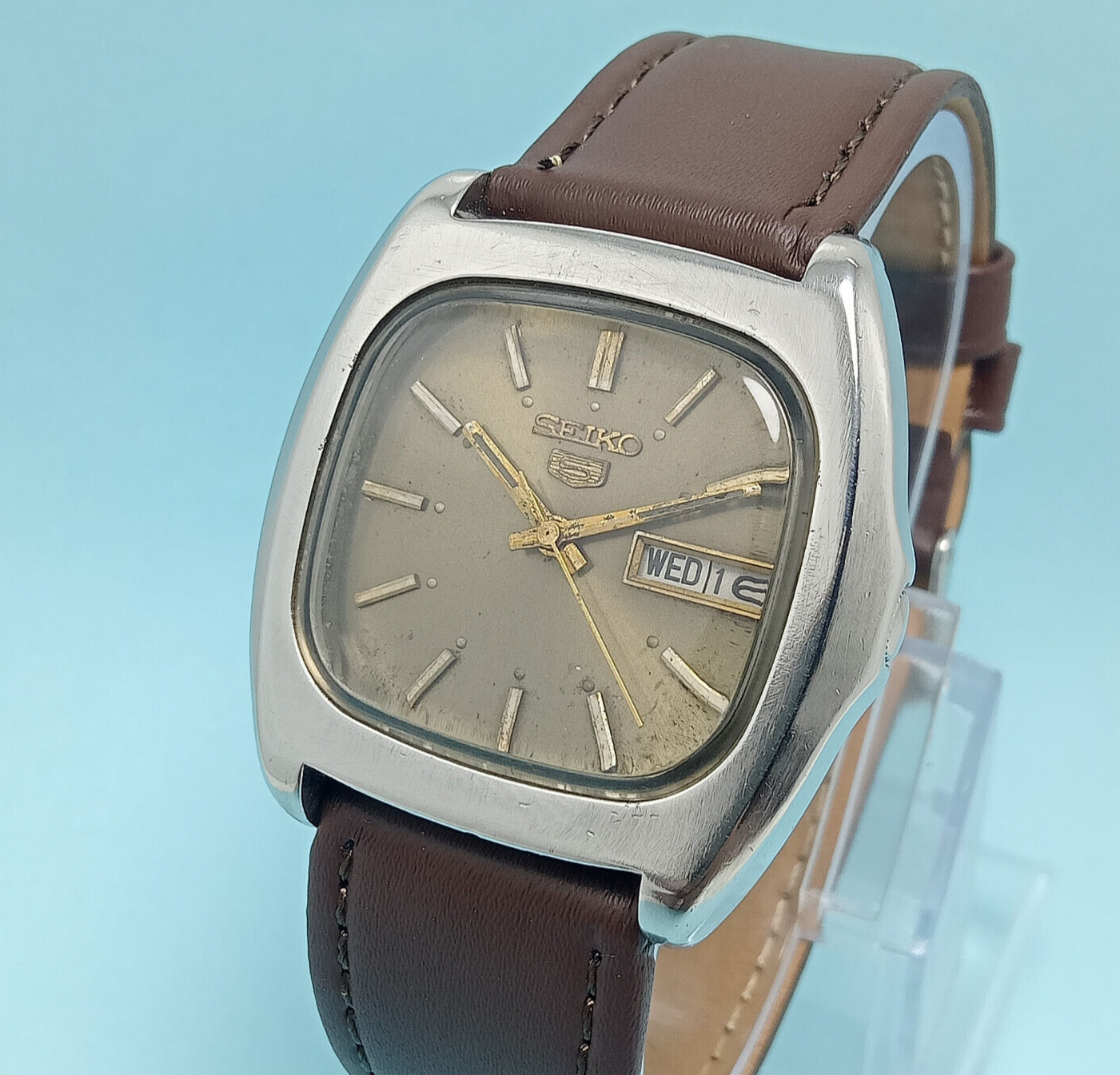 SEIKOファイブ 7019-5000 BABY MONACO SQUARE Seiko 5 Baby Monaco Automatic 7019-5000 Vintage Men's Watch