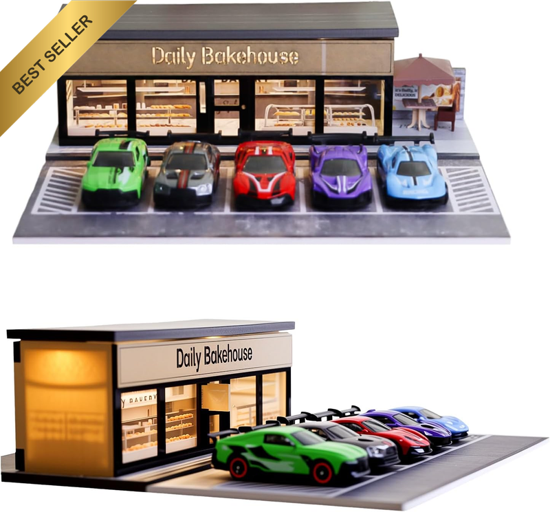 2025 Updated Model Car Display Case for Adults, Premium 1/64 Scale Diecast Parki