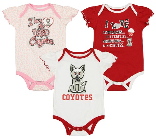 Outerstuff NCAA Infant Girls South Dakota Coyotes Creeper Set из трех частей