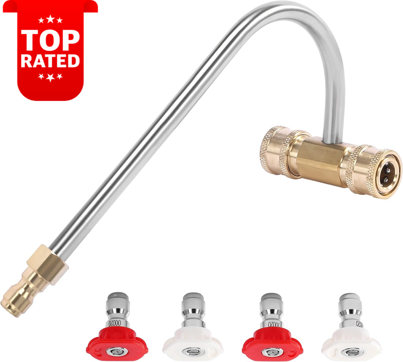Pressure Washer Gutter Cleaner 4000 PSI 4 Nozzles Quick Connect Red White