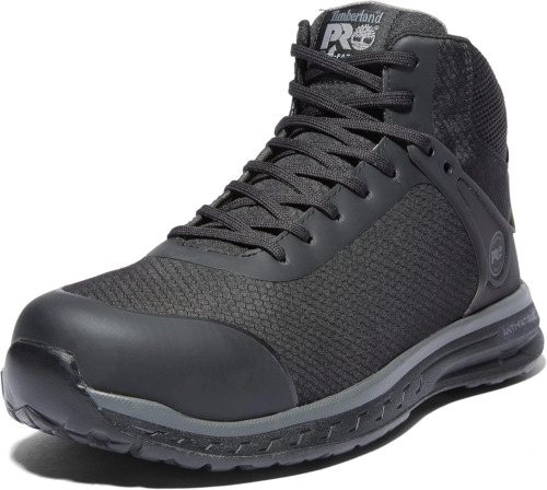 Pre-owned Timberland Pro Men's Drivetrain Mid Composite Safety Toe Static Dissipative... In Black: Black