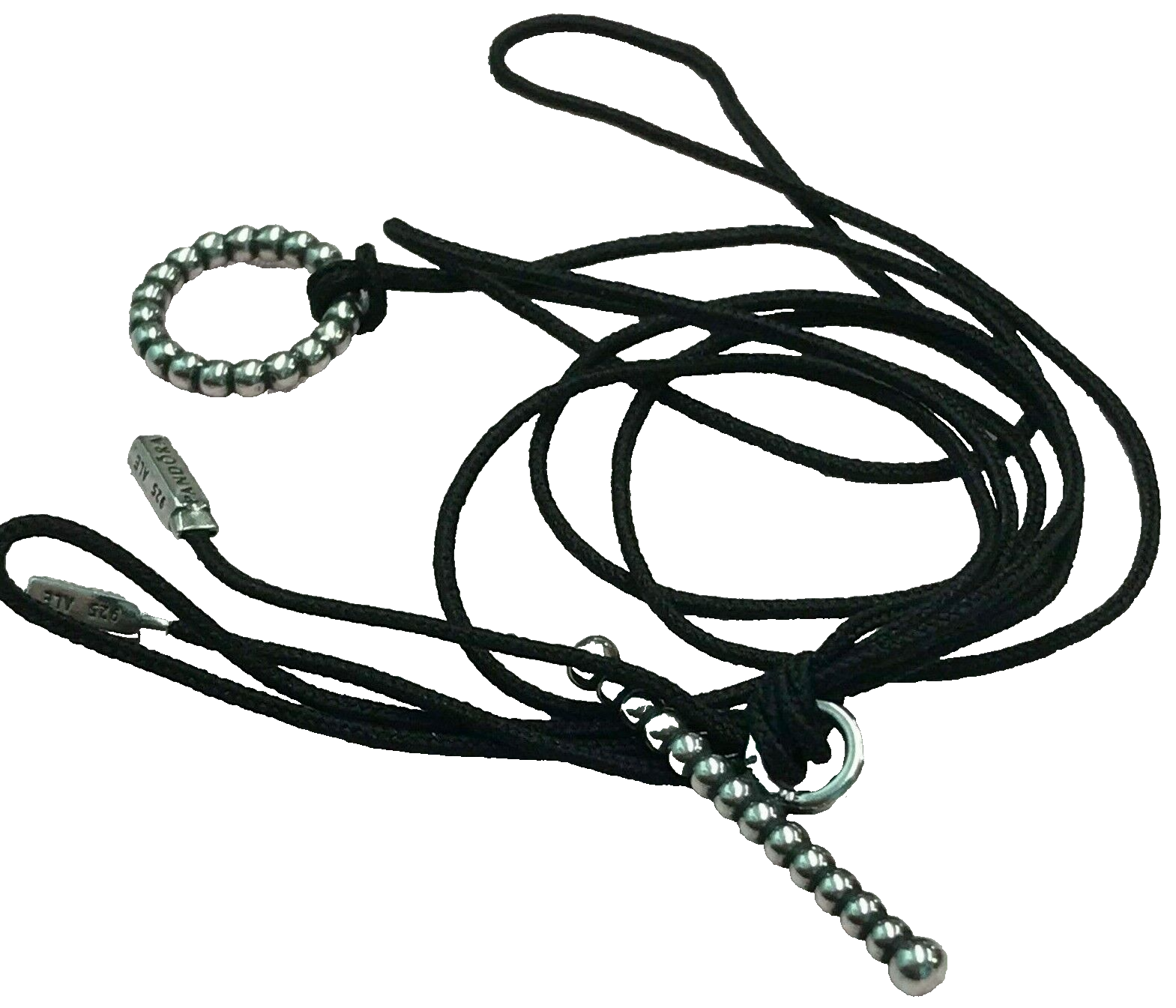PANDORA | BLACK HOOK & EYE BRACELET ✪NEW✪ 590706CBK-100 925 ALE SILVER TIP RARE PANDORA | BLACK HOOK & EYE BRACELET ✪NEW✪ 590706CBK-100 925 ALE SILVER TIP RARE