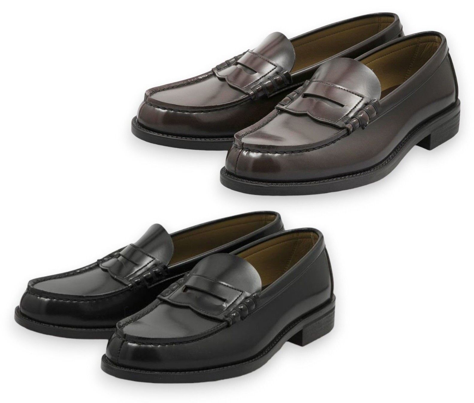 Haruta Loafers Men's 3E EEE Coin Loafers BLACK / JAMAICA 24 Haruta Loafers Men's 3E EEE Coin Loafers BLACK / JAMAICA 24