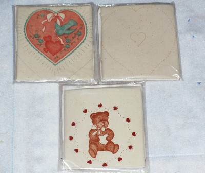 CATHY NEEDLECRAFT Candlewickery 3 kits ANTIQUE BLUEBIRD HEART BEAR SACHET KITS