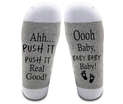 Oh Baby Baby Ahh...Push It Real Good Socks - Funny Maternity Socks - New Mom ...