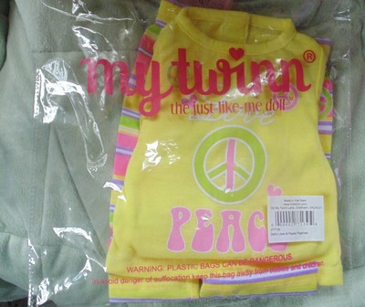 My Twinn 23quot Peace and Love Pajamas NEW in BAG