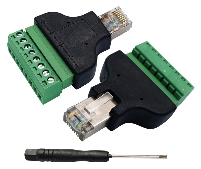 Aaotokk Rj45 Borne Ã  Vis Rj45 8p 8c MÃ¢Le Ã  8pin Femelle Boulon Vis Type Borne...