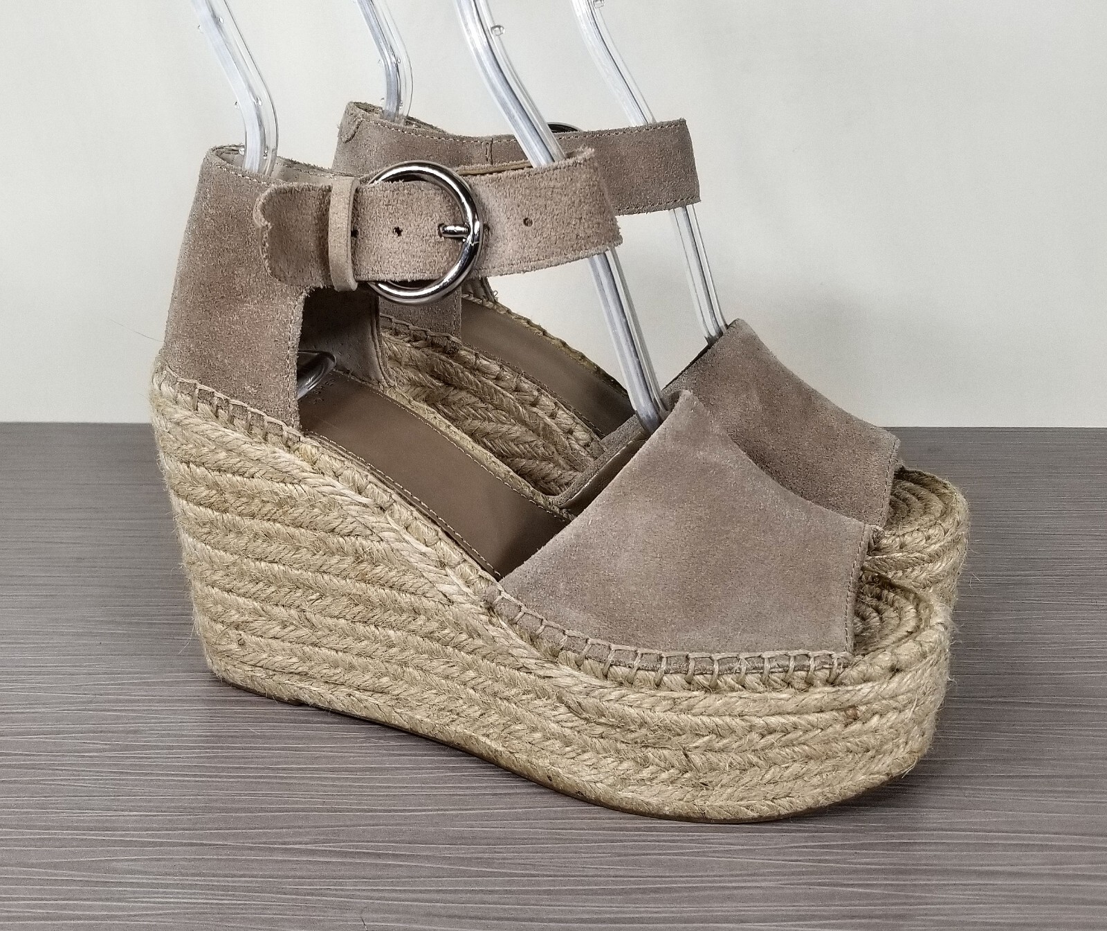 Marc Fisher LTD Lalida Espadrille Wedge Sandals, Tan Suede, Womens Size 5.5 M