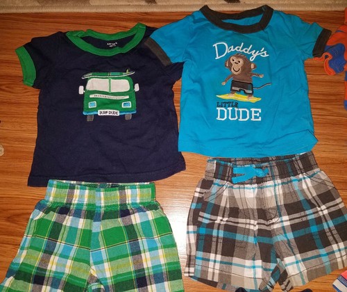 Boys Carter's 6 Month Lot 5 Jumper Onsies And 2 Outfits