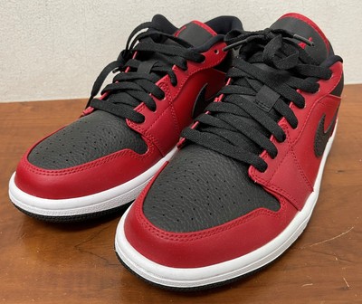 

Мужские кроссовки Jordan 1 Low Reverse Bred ПРАВАЯ ОБУВЬ-8.5 ЛЕВАЯ ОБУВЬ-8(553558 605, Красный, Air Jordan 1