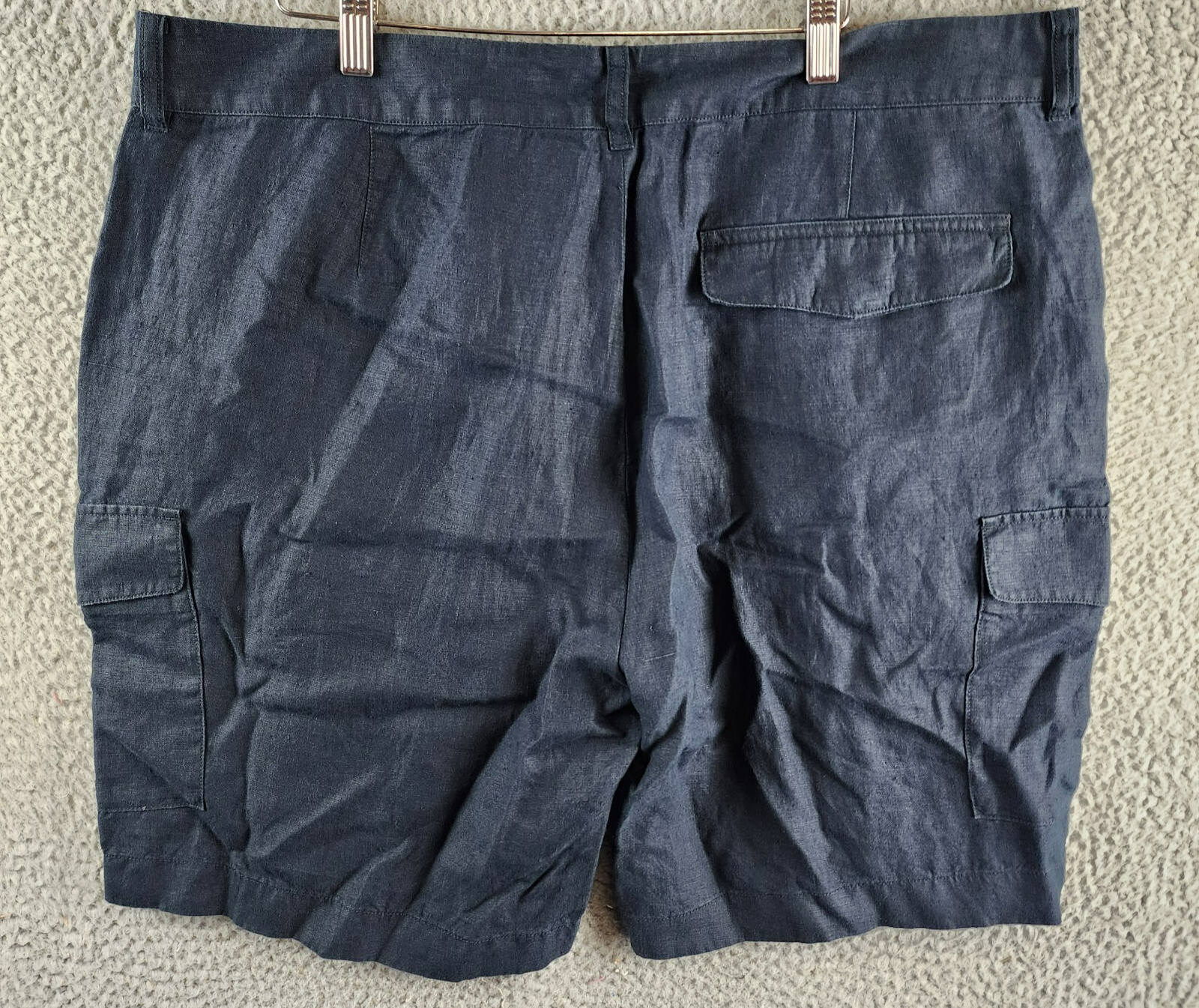 Vince Garment-Dyed Hemp Cargo Shorts Men's 38 Coastal Blue Button Zip Closure - Picture 13 of 15