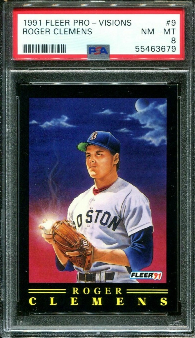 1991 FLEER PRO-VISION #9 ROGER CLEMENS RED SOX PSA 8