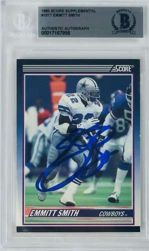 EMMITT SMITH SIGNED 1990 SCORE SUPPLEMENTAL ROOKIE RC DALLAS