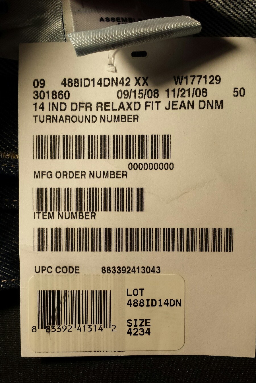 Dickies Workrite FR Flame Resistant 18.3 Relaxed Fit 5-Pocket Denim Jeans 42-34