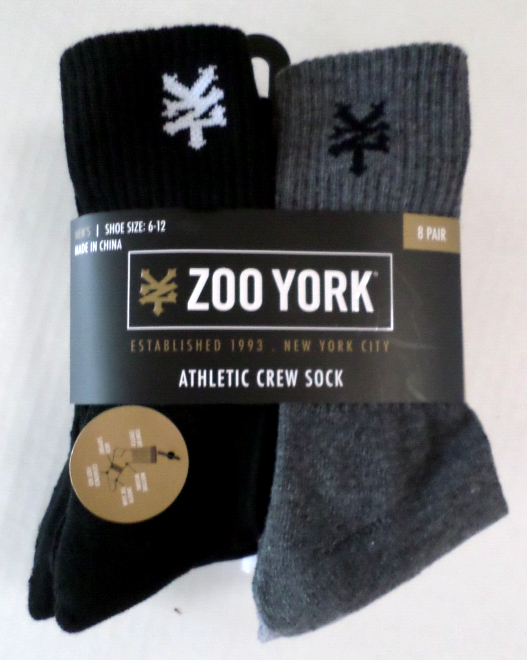 Black/grays/white 8 Pair Shoe Size 6-12