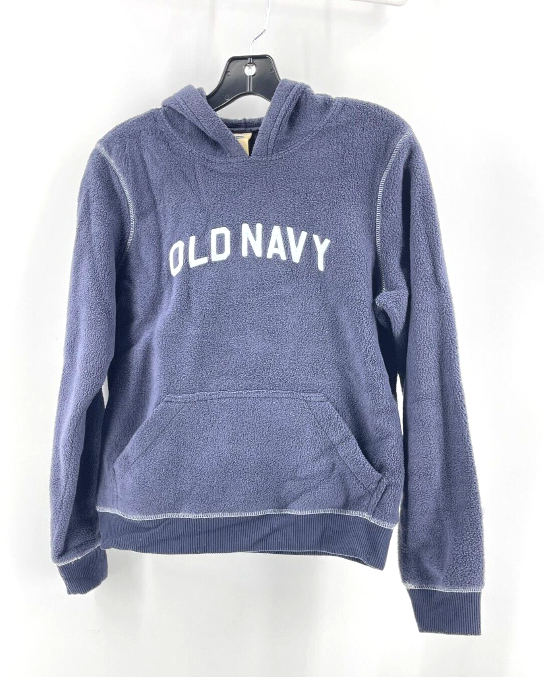 Old Navy Women's Blue Fleece Embroidered Hooded Sweatshirt