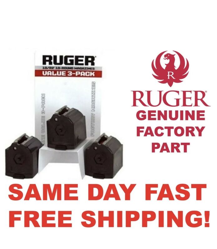Ruger 10/22 Magazine 10 Round 22LR Value 3 Pack BX-1 Factory OEM Clip NEW 90451