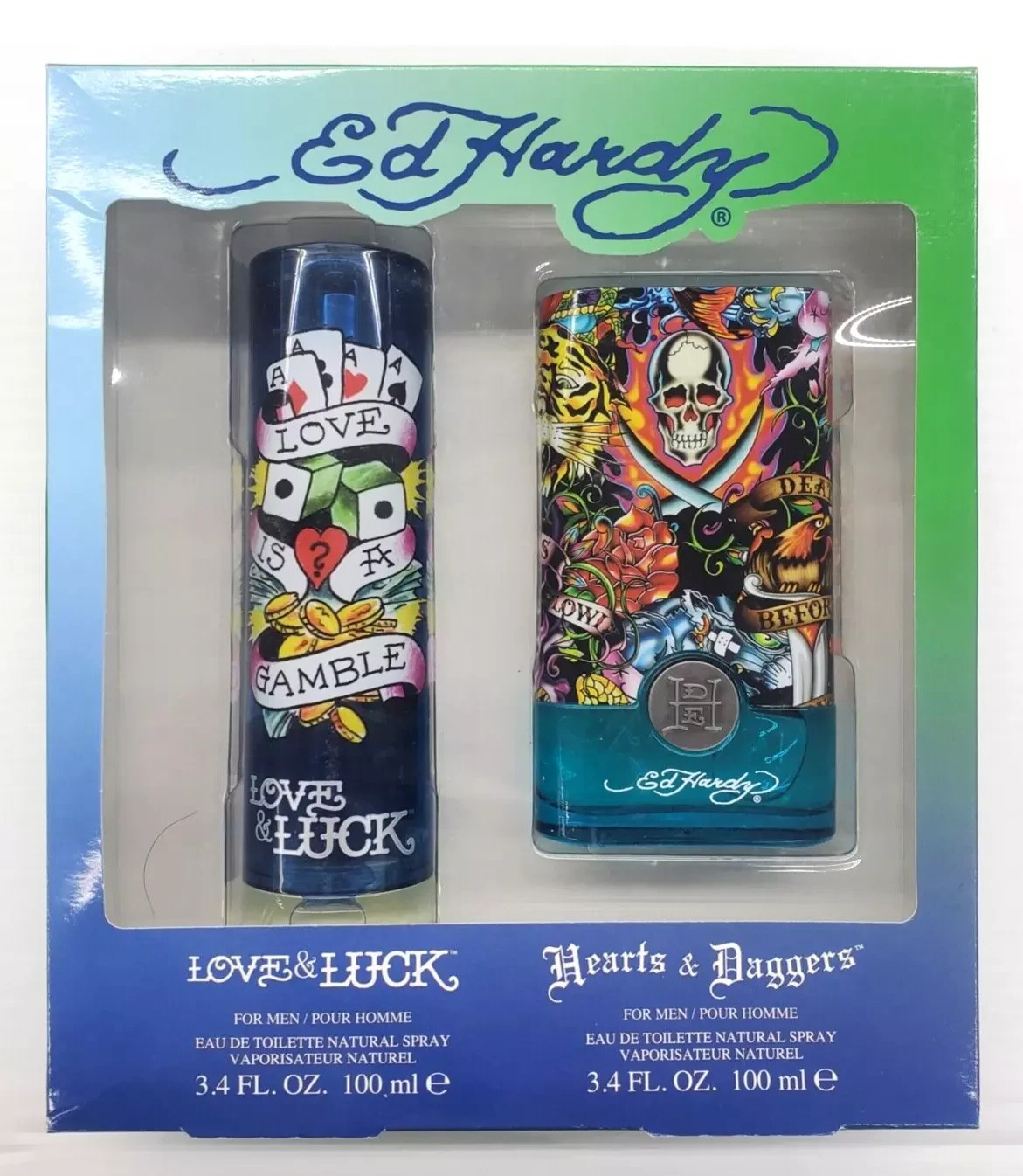 Ed Hardy Love & Luck 3.4oz EDT Spray & Ed Hardy Hearts & Daggers