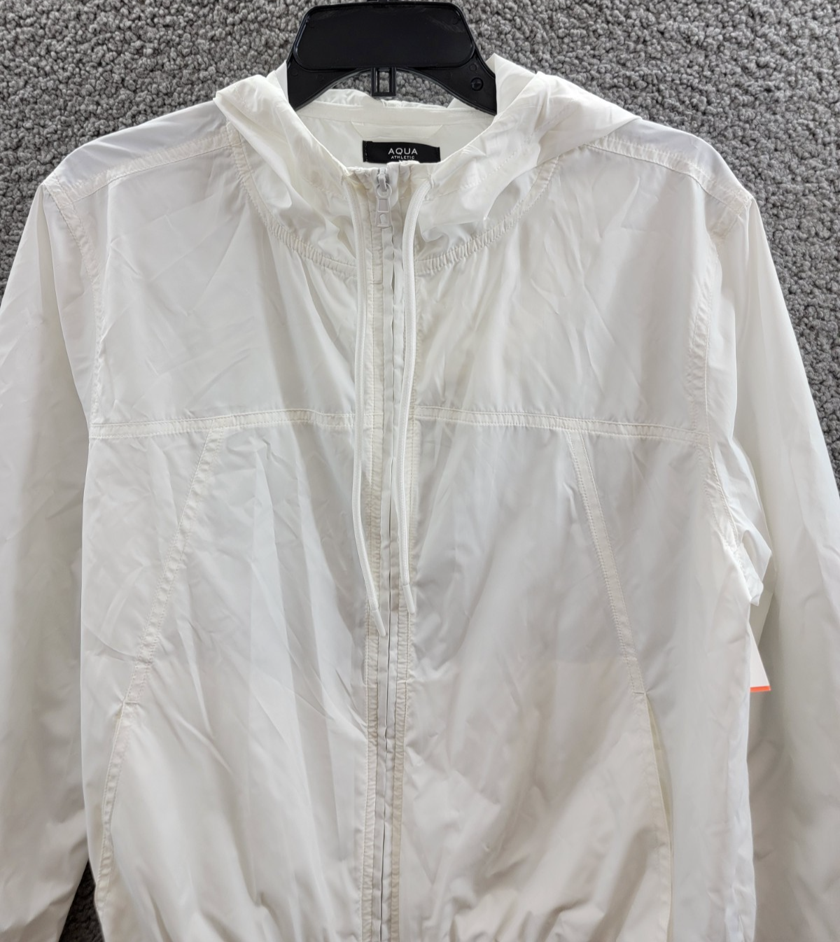 AQUA Athletic Cropped Windbreaker Jacket Women's Large White Front Zip Closure - Picture 3 of 19
