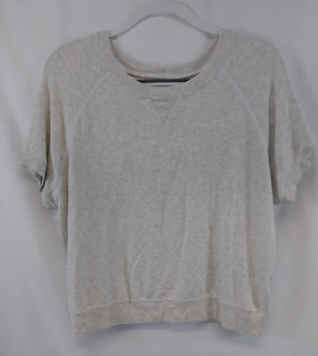 Good hYOUman Women s Blouse Gray Size L  Good Life  Stretch Short Sleeve Shirt