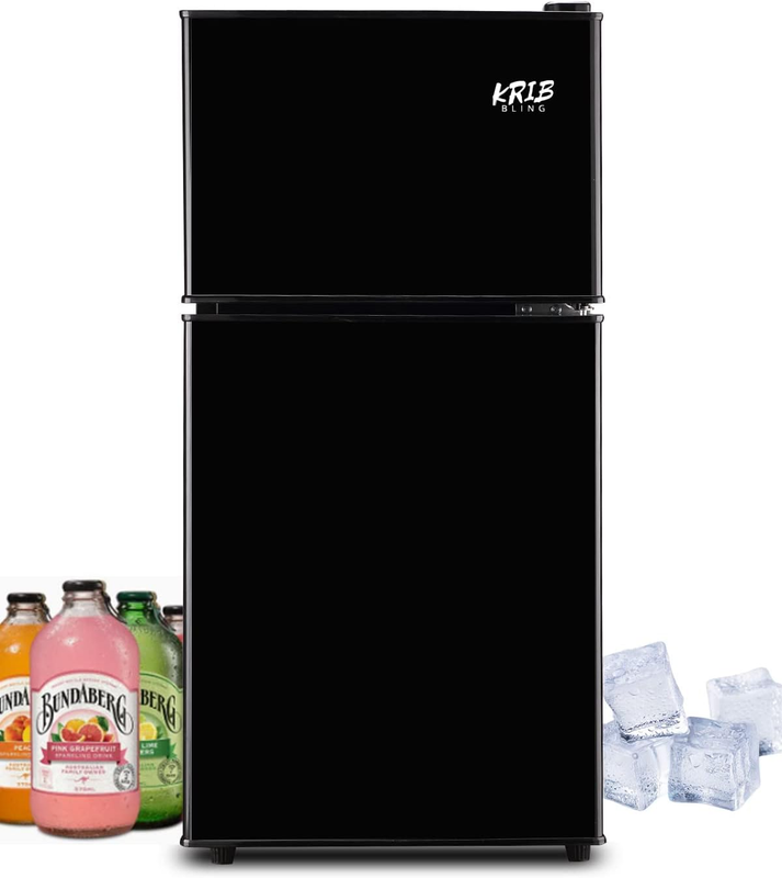 3.5 Cu.Ft Refrigerator 2 Door 7 Level Adjustable Thermostat Control Top-Freezer
