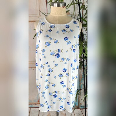 Women's Size 1X Old Navy White Floral Keyhole Sleeveless Pullover Tank Top