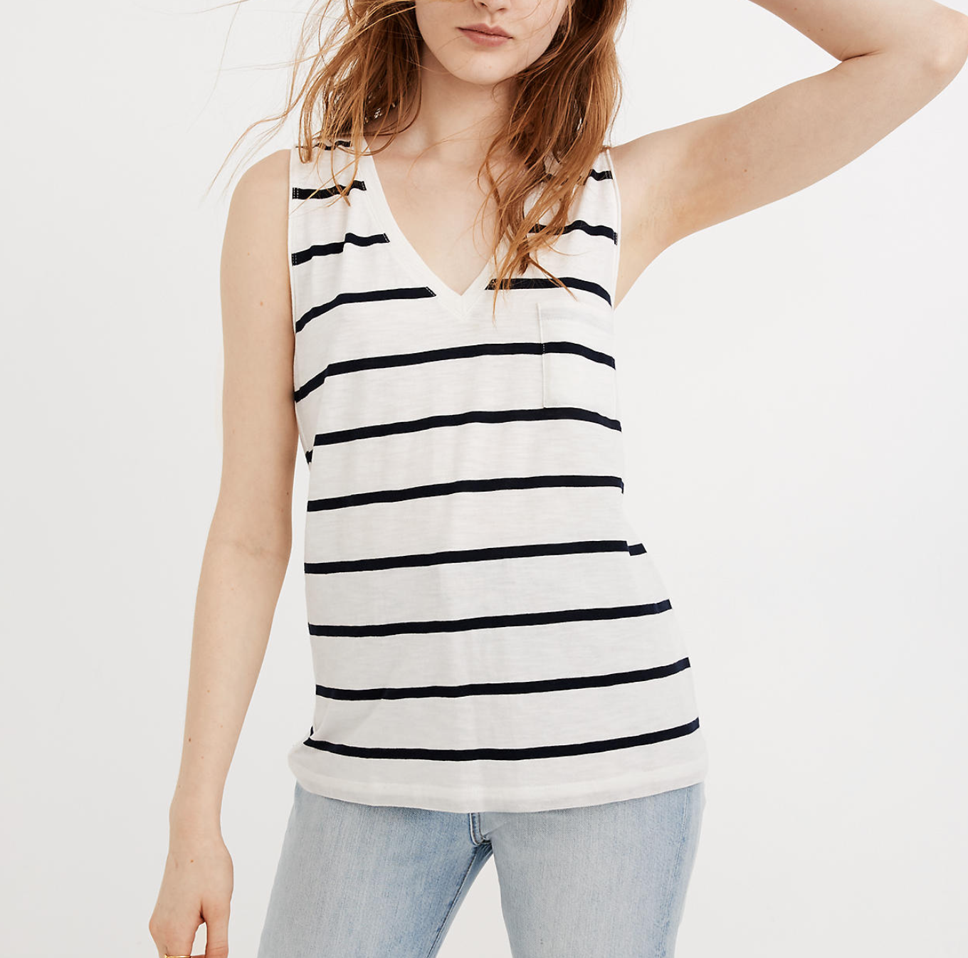 (取寄) メイドウェル レディース ウィスパー コットン V-ネック タンク Madewell women Whisper Cotton V-Neck Tank Mineral Blue Whisper Cotton V-Neck Tank | Madewell