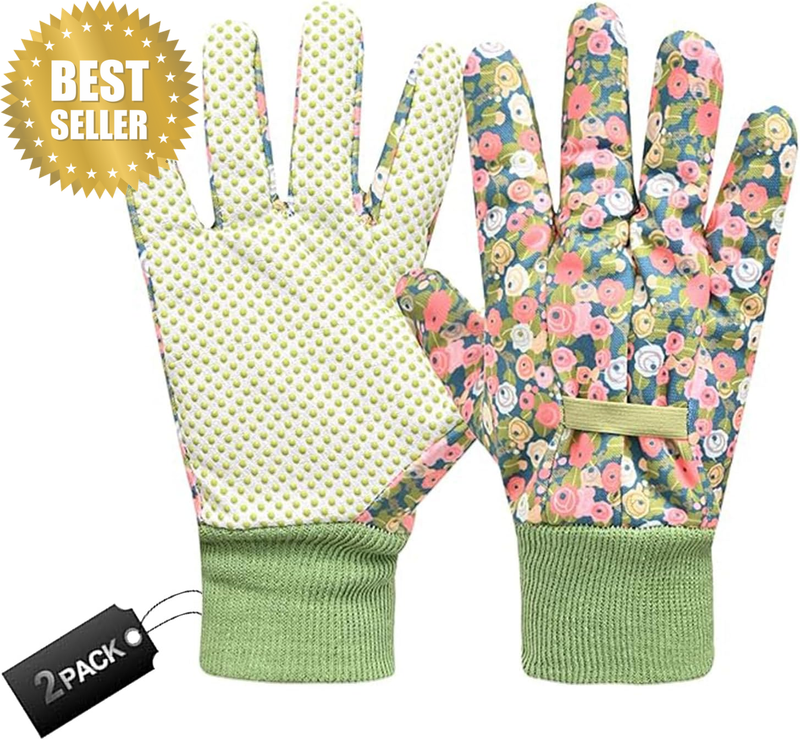 Gardening Gloves for Women 2 Pairs, Ladies Gardening Gloves Comfortable Breathab