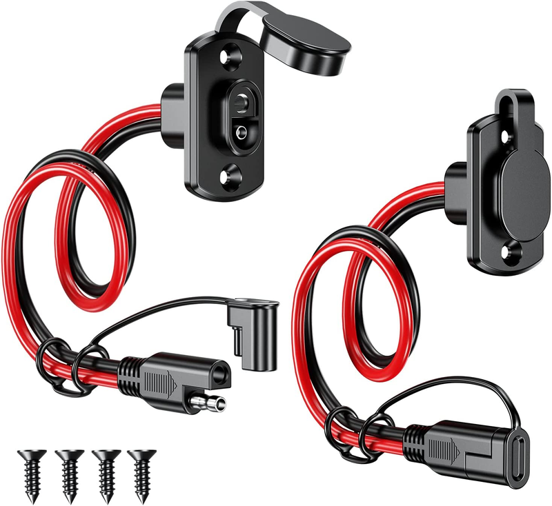 2Pcs SAE Quick Connector Harness, 1FT 12AWG SAE Adapter Male Plug to Female Sock