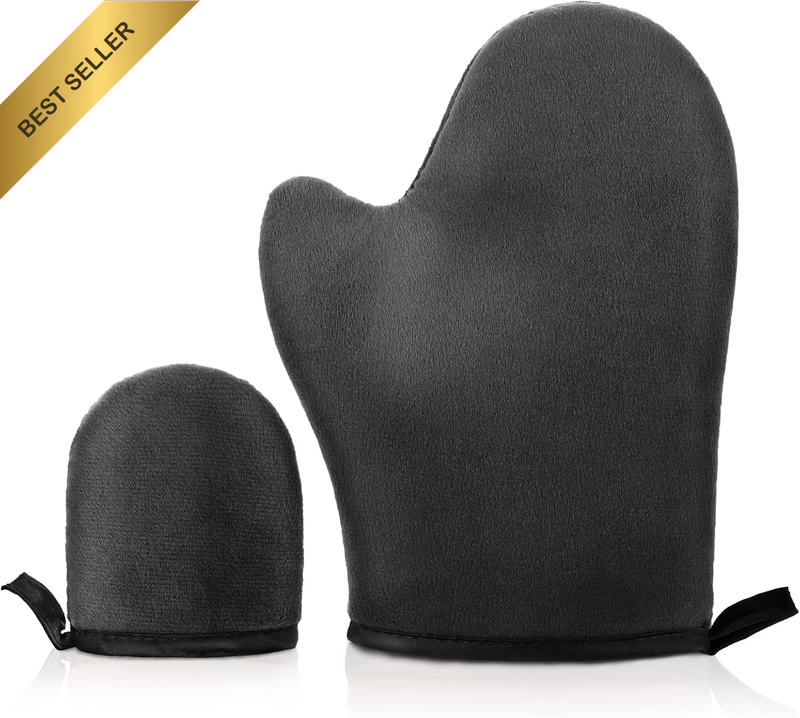 2 Pack Self Tanning Mitt with Thumb Face Body Sunless Tan Mitts Applicator Velve