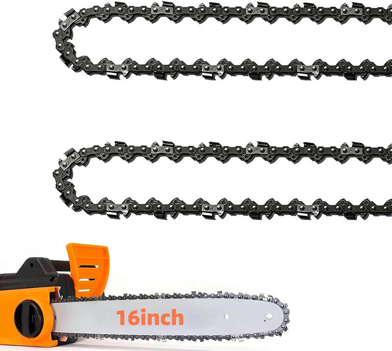 2 Pack 16 Inch Chainsaw Chain 56 Drive Links .050" Gauge, 3/8" Pitch, 16" Replac