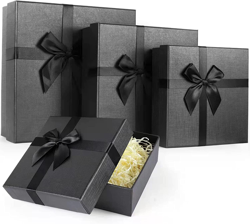 Es With Lids A Nested Set Of 4 Luxury Gift Boxes For Presents Rigid Gift