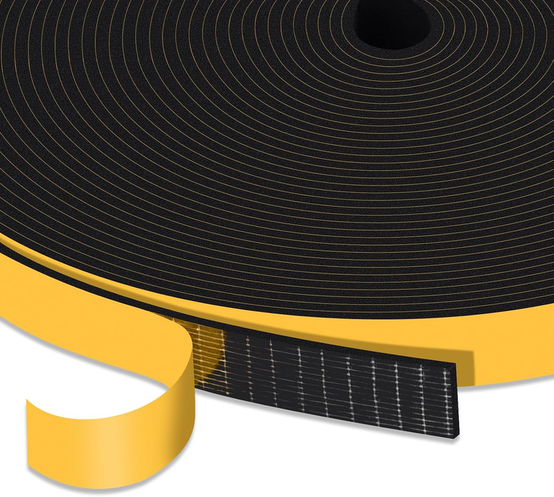 Thin Weather Stripping Foam Tape, (0.5) 1/2X1/16In Doors & Windows