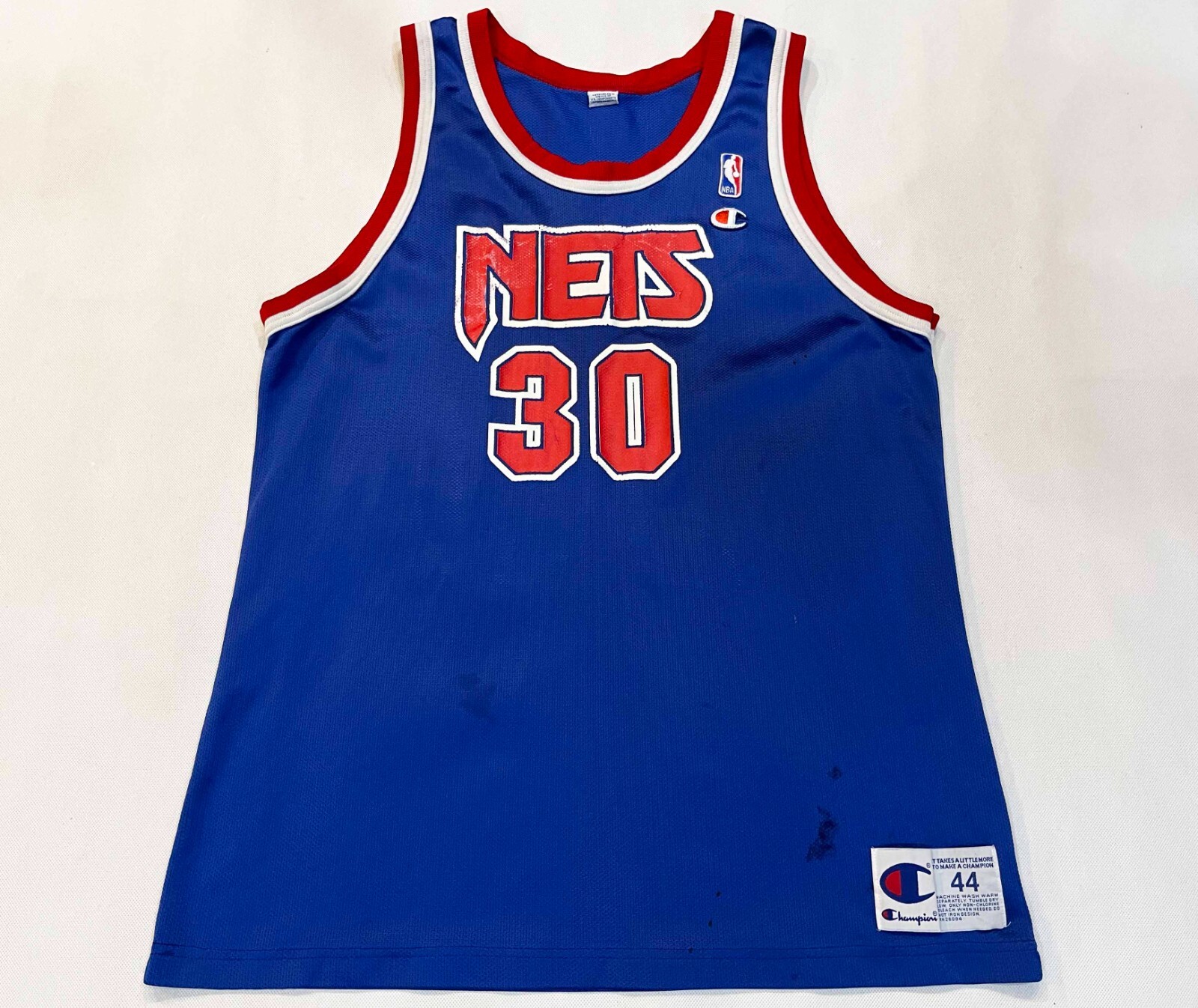 Brooklyn Nets × Champion Vintage Champion NBA New Jersey Nets KITTLES #30 Jersey Sz