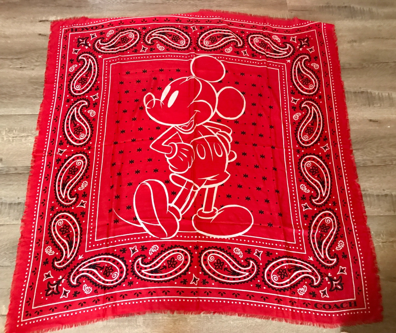 NWT Coach X Disney Mickey Red Bandana Paisley Boho