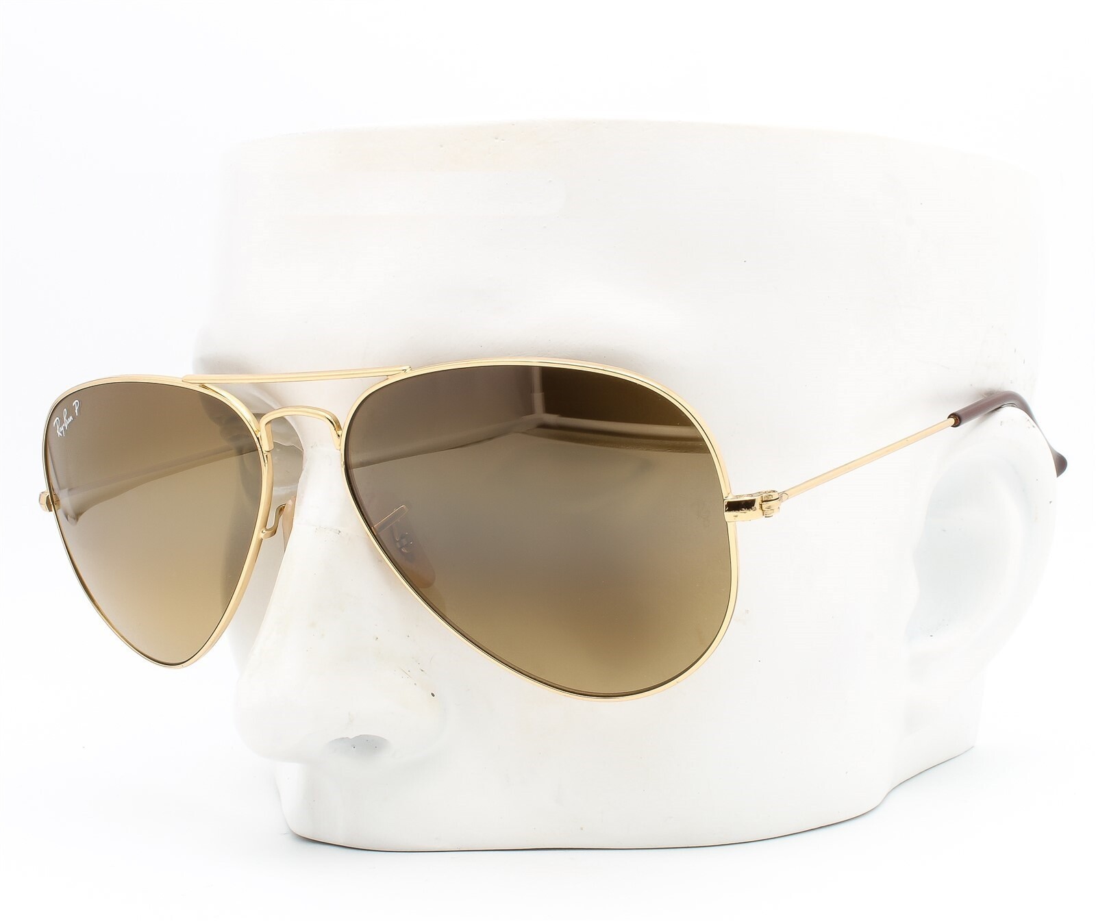 Ray-Ban RB 3025 001/M2 Aviator Sunglasses Shiny Gold Brown