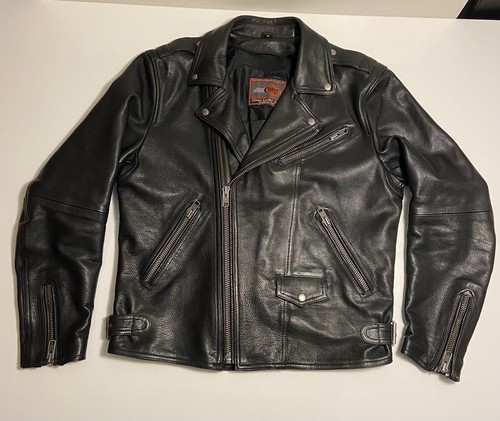 First Classics Heavy Leather Motorcycle Jacket with Zippered