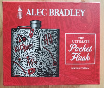 Limited Edition Leather Wrapped Pocket Flask By Cigar maker Alec Bradley, Nice!